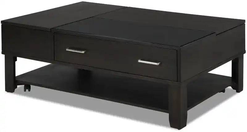 48 Modern Lift Top Coffee Table With Storage, Shelf and Casters