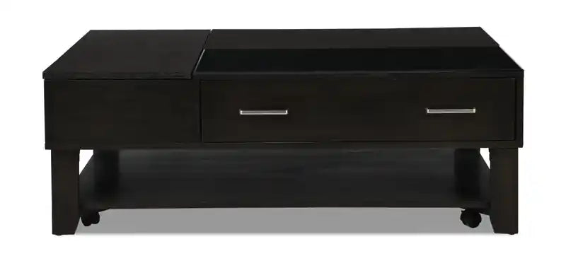 48 Modern Lift Top Coffee Table With Storage, Shelf and Casters