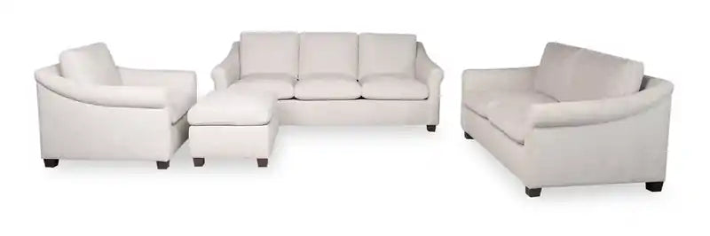 36 Chenille Fabric Chair with Arms and Wood Legs - White