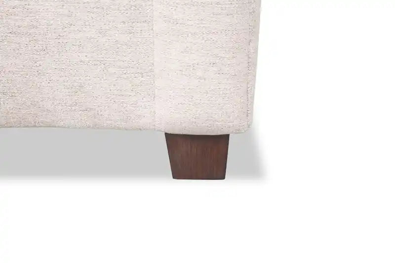 36 Chenille Fabric Chair with Arms and Wood Legs - White