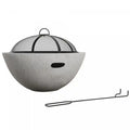 Outsunny 2-in-1 Fire Pit Bbq With Cement Effect, 24 Charcoal Grill
