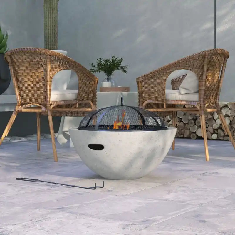 2-in-1 Fire Pit With, 24 Charcoal