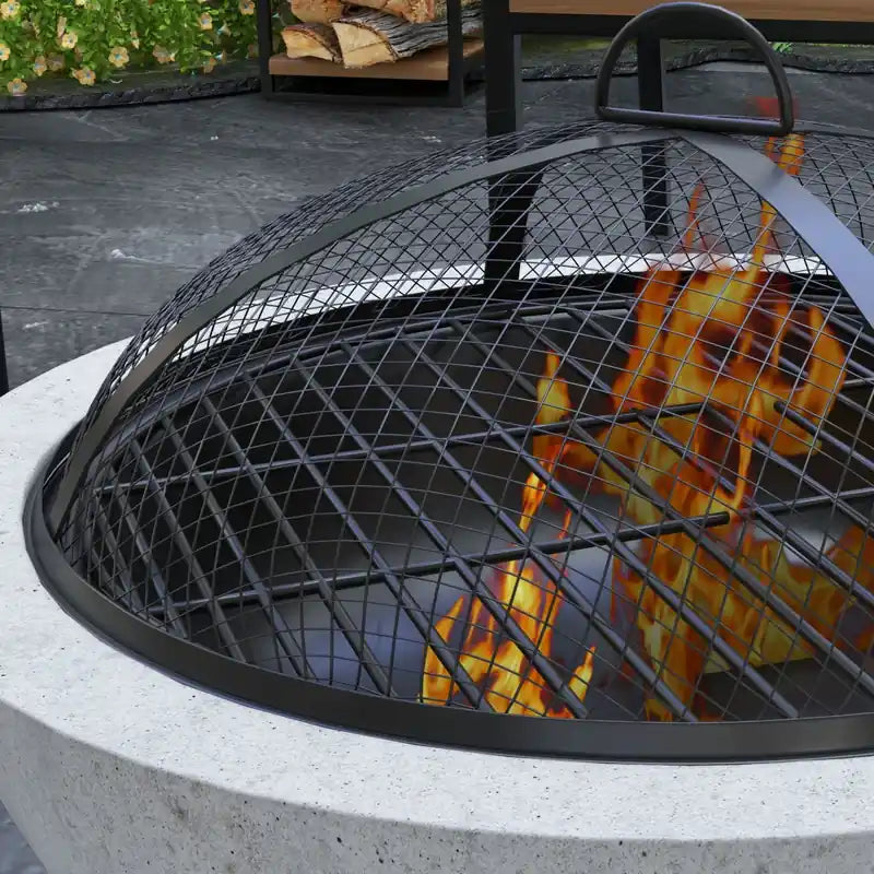 2-in-1 Fire Pit With, 24 Charcoal