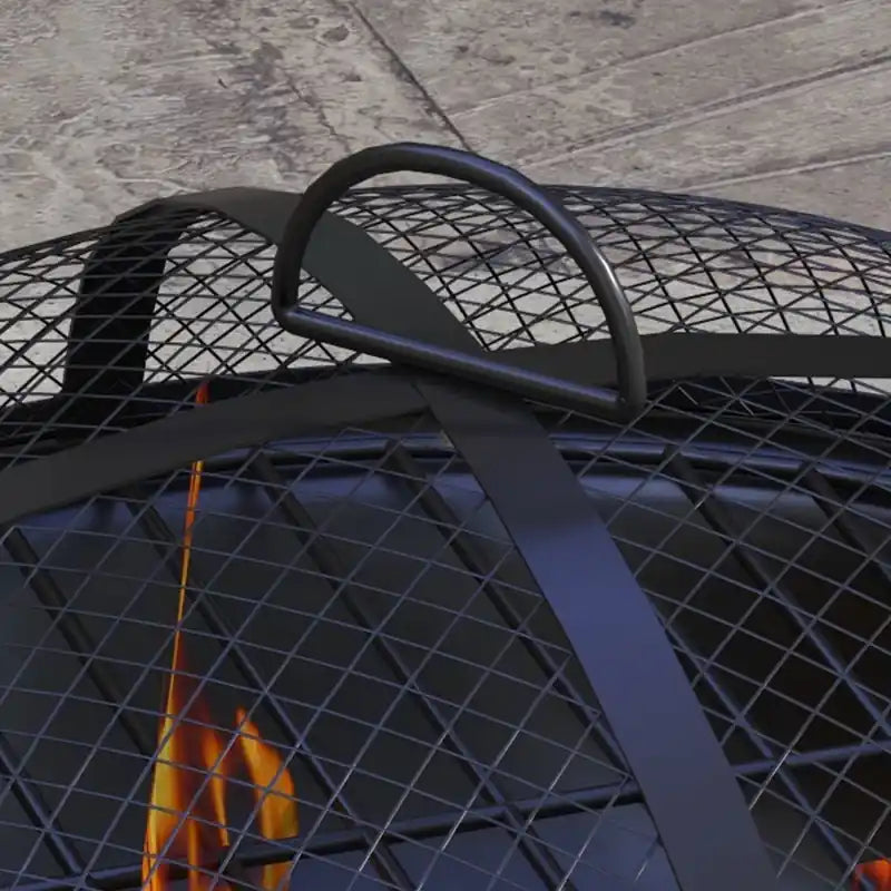 2-in-1 Fire Pit With, 24 Charcoal