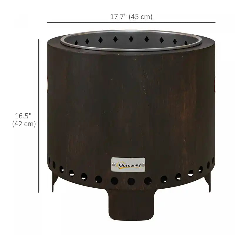Portable Smokeless Wood-Burning Fire Pit - Black