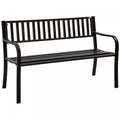 Outsunny 50 Steel Garden Bench Patio, Metal Backyard Park Chair