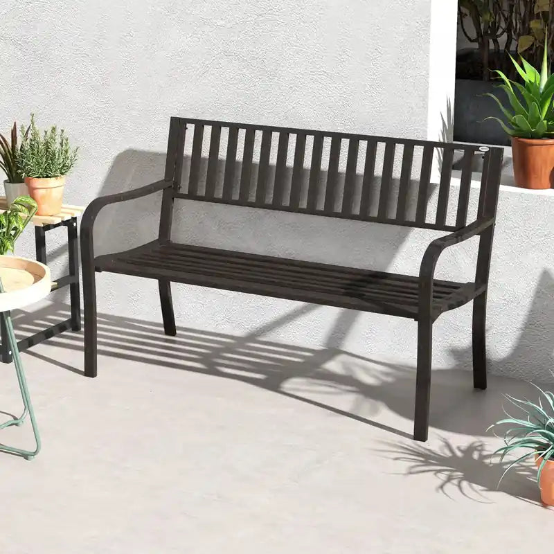 50" Steel Outdoor Garden Bench