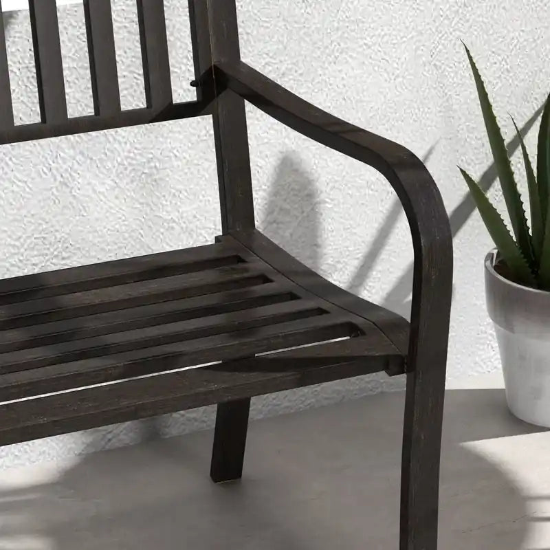 50" Steel Outdoor Garden Bench