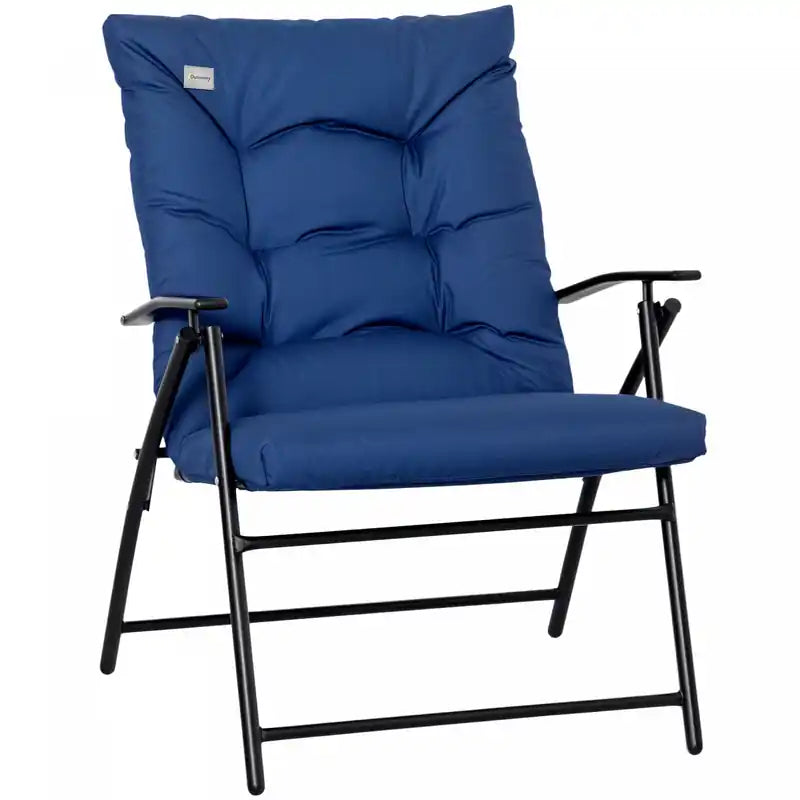 Foldable Lounge Chair, Fabric Upholstered Recliner With Armrest