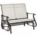 Outsunny 2-person Outdoor Glider Chair For Outdoor, Backyard, Cream White
