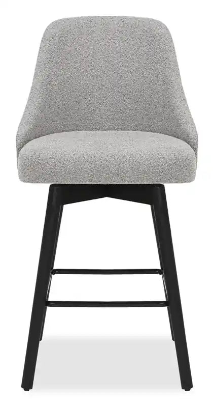 Stool with Swivel Seat & Polyester Fabric, 26.5H, Wood & Metal