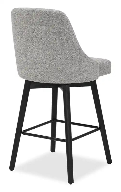 Stool with Swivel Seat & Polyester Fabric, 26.5H, Wood & Metal