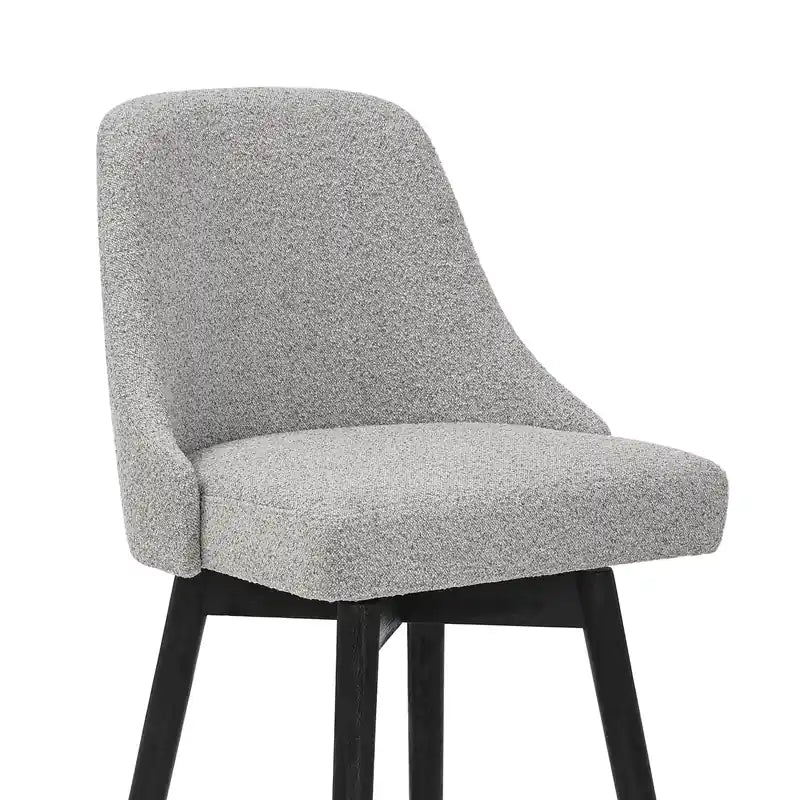 Stool with Swivel Seat & Polyester Fabric, 26.5H, Wood & Metal