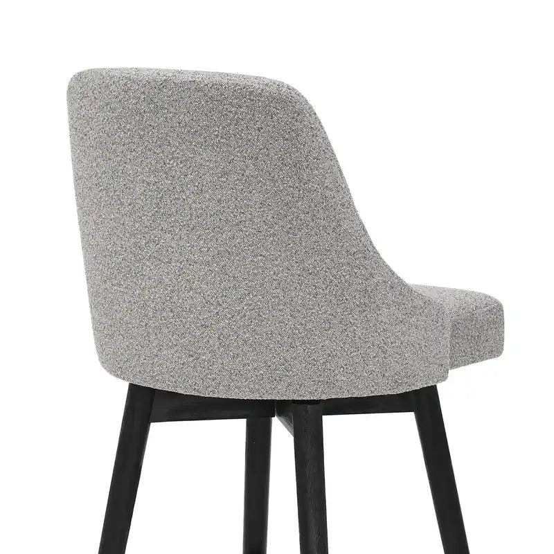 Stool with Swivel Seat & Polyester Fabric, 26.5H, Wood & Metal