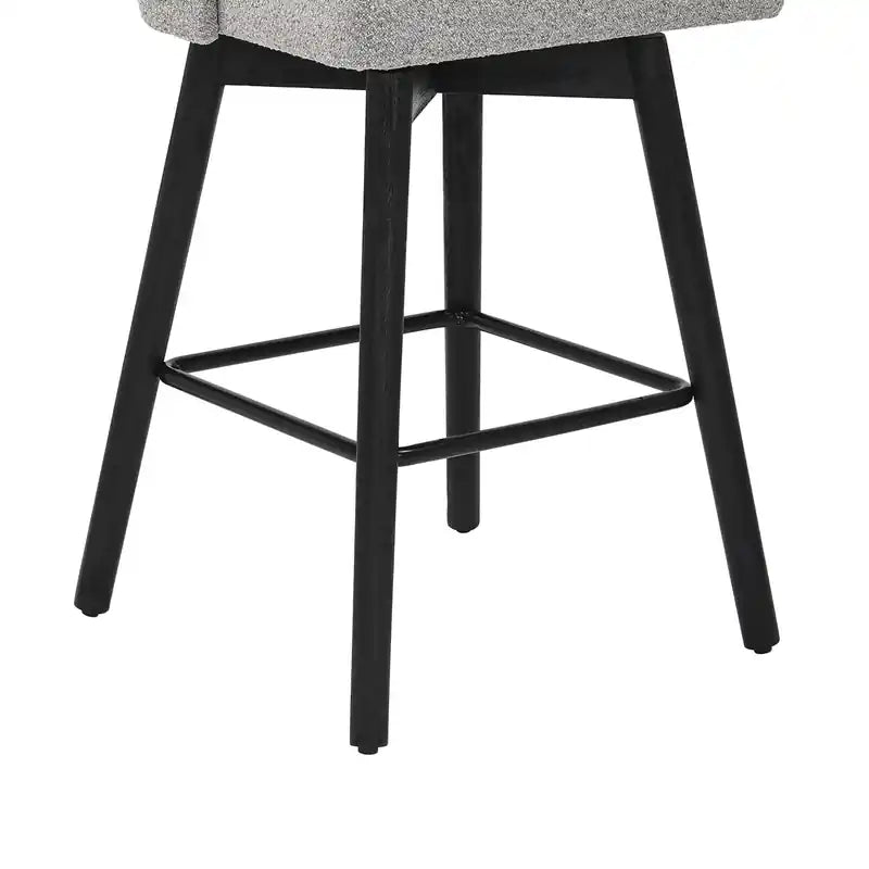 Stool with Swivel Seat & Polyester Fabric, 26.5H, Wood & Metal