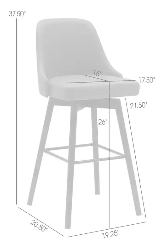 Stool with Swivel Seat & Polyester Fabric, 26.5H, Wood & Metal