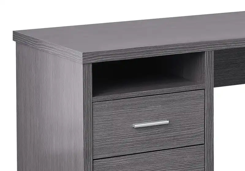 78.75" Reversible L-Shaped Office Desk with 2 Drawers & Open Shelf