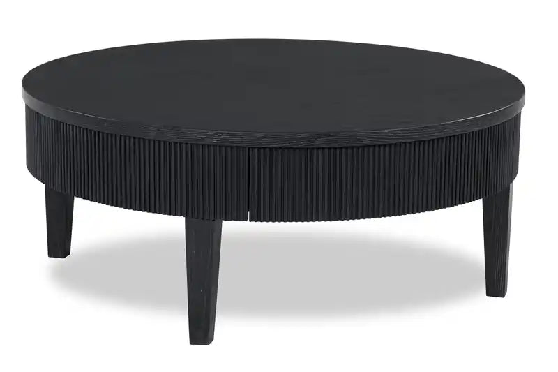 Sanford 42 Contemporary Round Solid Wood Coffee Table with Storage