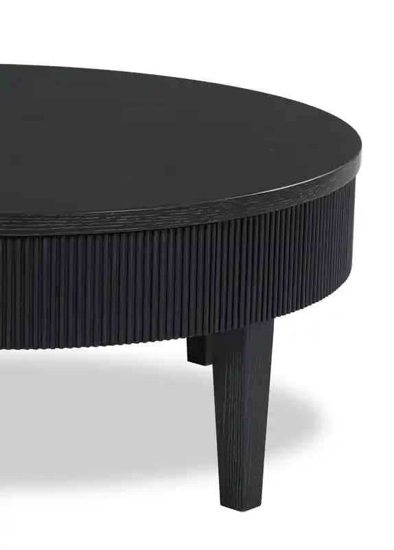 42 Contemporary Round Solid Wood Coffee Table with Storage
