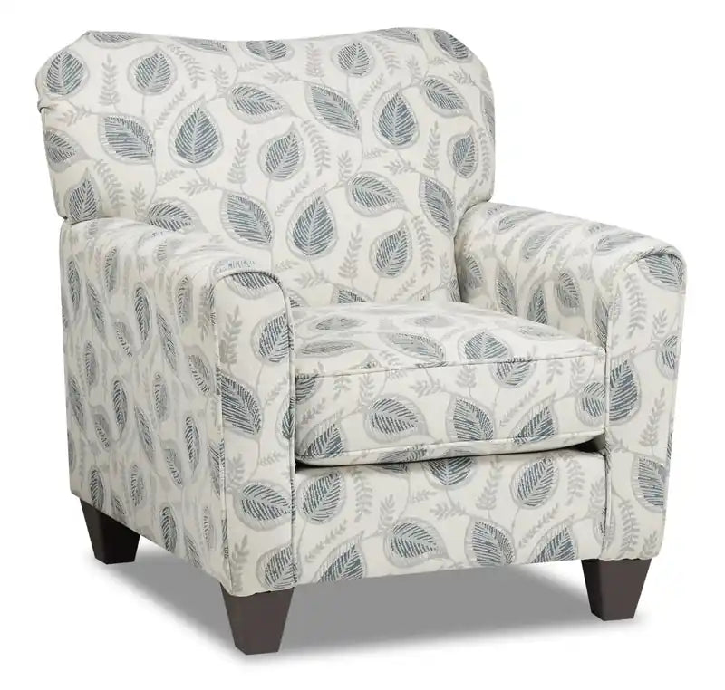Scarlett 34 Brockley Willow Multicolour Chenille Fabric Accent Chair with Rolled Arms
