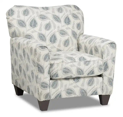 Scarlett 34 Brockley Willow Multicolour Chenille Fabric Accent Chair with Rolled Arms