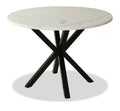 Verona Dining Table with Culture Marbled Top, Metal, Geometric Base, 42W Round