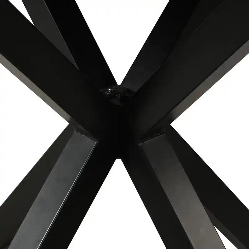 Round Dining Table with Marble Top, Metal Base, 42W