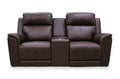 Vibe 76 Genuine Leather Massage Power Reclining Loveseat with Immersive Audio and Power Headrests