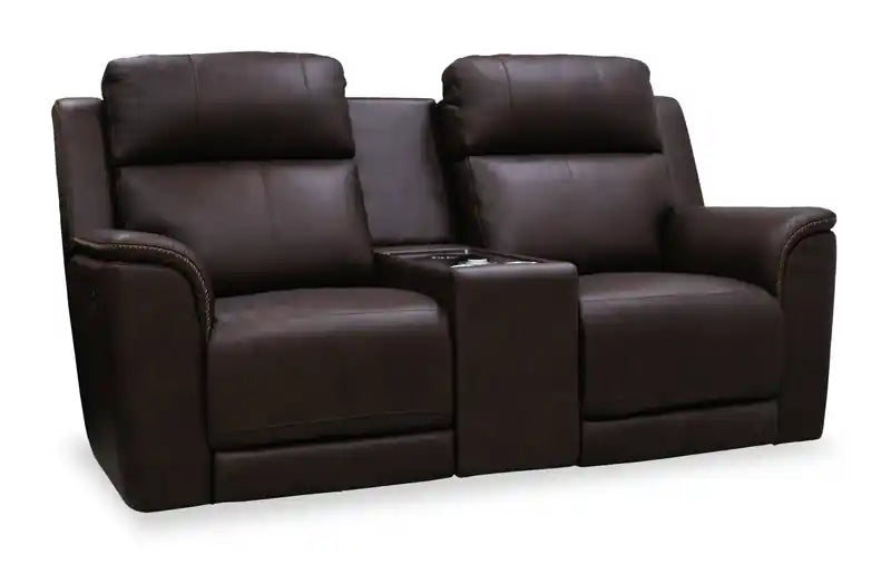 76" Leather Massage Power Reclining Loveseat with Immersive Audio & Power Headrests