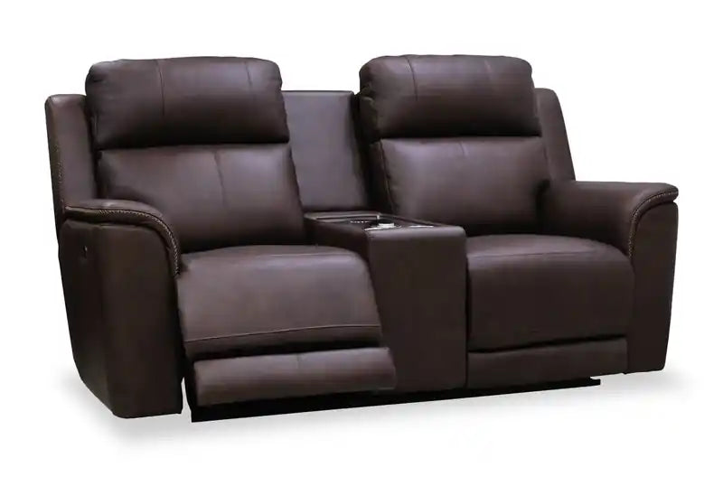 76" Leather Massage Power Reclining Loveseat with Immersive Audio & Power Headrests