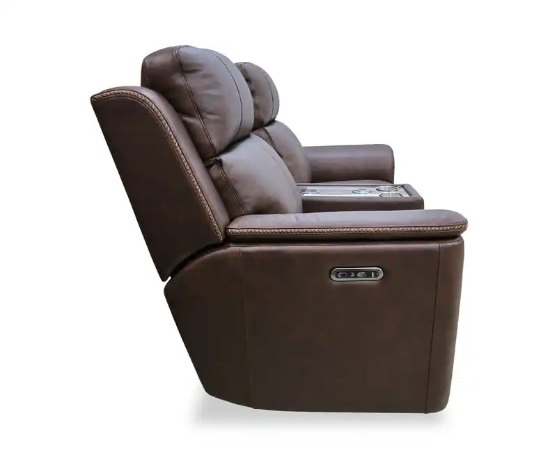 76" Leather Massage Power Reclining Loveseat with Immersive Audio & Power Headrests
