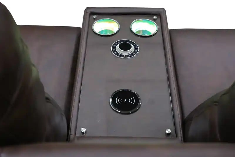 76" Leather Massage Power Reclining Loveseat with Immersive Audio & Power Headrests