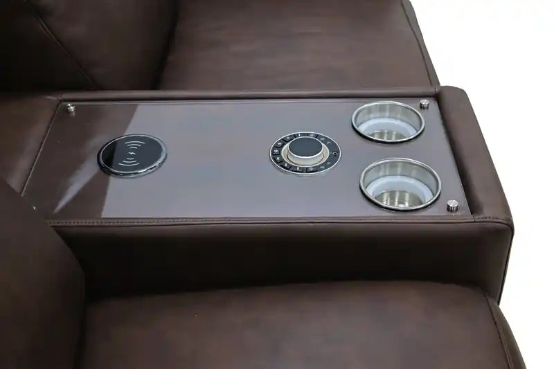 76" Leather Massage Power Reclining Loveseat with Immersive Audio & Power Headrests