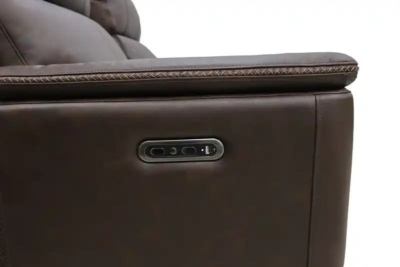 76" Leather Massage Power Reclining Loveseat with Immersive Audio & Power Headrests
