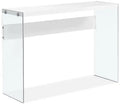 Waterford 44 Modern Sofa Table - White with Glass Legs